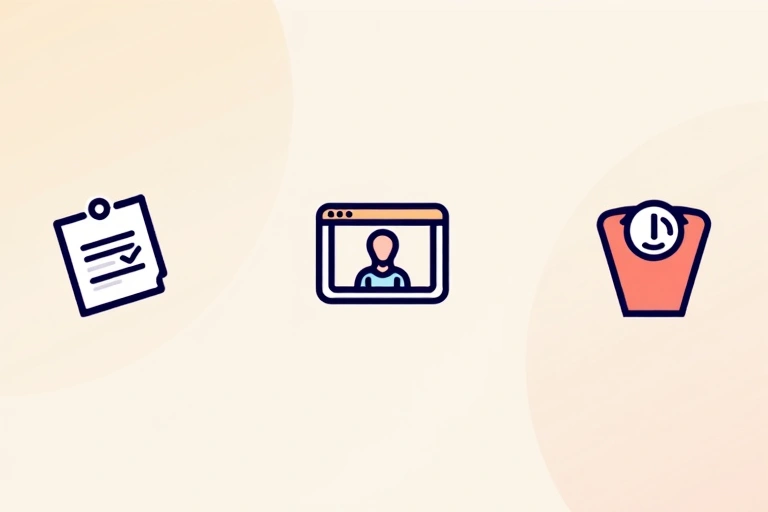 Stylized icons representing different nutrition services